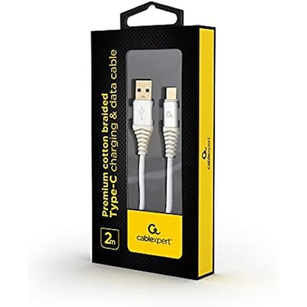 USB-kabel - GEMBIRD - CC-USB2B-AMCM-2M-BW2 - 2 m - USB 2.0 - Silver, Vit