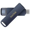 Miniatyrbild 1 av 4: USB-stift - SANDISK - 256 Go - Lightning &amp; USB Type-C - Automatisk säkerhetskopiering - Metallblå