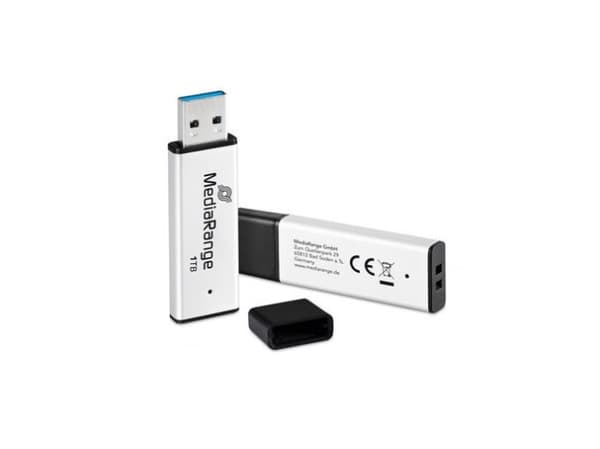 MediaRange MR1905-1, 1 TB, USB Type-A, 3.2 Gen 1 (3.1 Gen 1), 400 MB/s, Keps, Svart, Silver