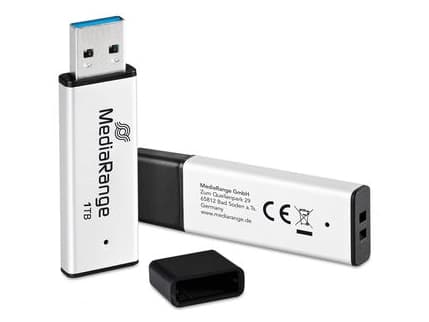 MediaRange MR1905-1, 1 TB, USB Type-A, 3.2 Gen 1 (3.1 Gen 1), 400 MB/s, Keps, Svart, Silver