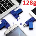 Miniatyrbild 2 av 4: USB-minne - RADINS® - Duo Blå - 128 Go - USB 2.0 - OTG - Micro USB