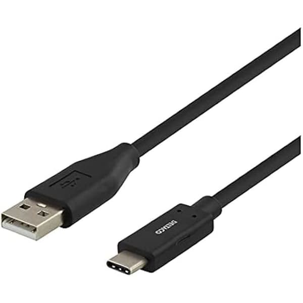 USB-kabel - DELTACO - USBC-1006M - 2 m - USB 2.0 - USB A - Svart