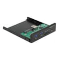 Miniatyrbild 2 av 3: Frampanel - DELOCK - 3,5" USB 3.2 GEN 1 - 1 x USB Type-C™ - 2 x USB Type-A - SD och Micro SD