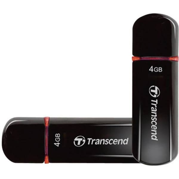 USB-minne - TRANSCEND - JetFlash 600 - 4 Go - USB 2.0 - Svart Svart