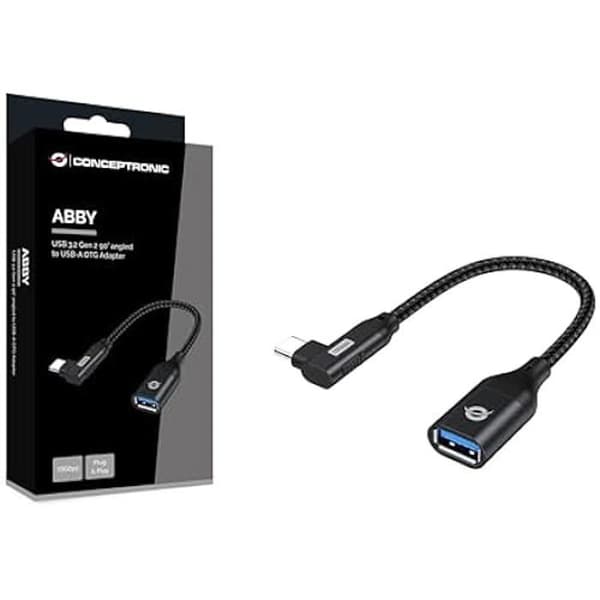 90° vinklad USB-C till USB-A OTG 10 Gbit/s USB 3.2 Gen 2-adapter - CONCEPTRONIC - ABBY19B