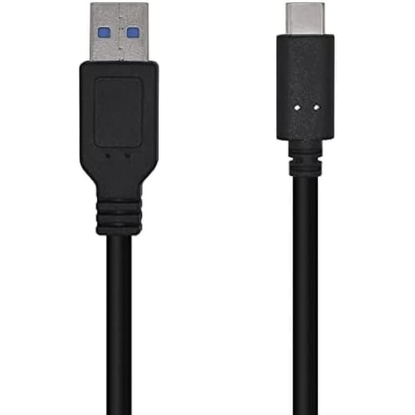 AISENS A107-0449 USB 3.1 Gen2-kabel 10 Gbps 3 A, Typ USB-C/M-A/M, svart, 0,5 m