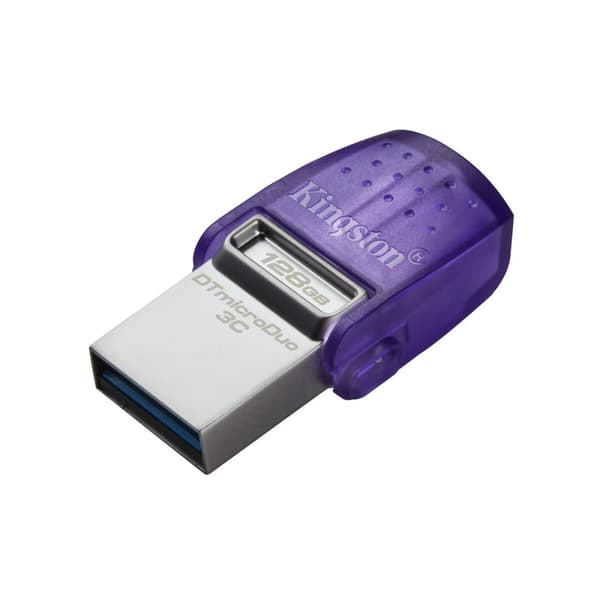 USB-Penn Kingston microDuo 3C Lilla 128 GB Rustfritt stål, Lilla
