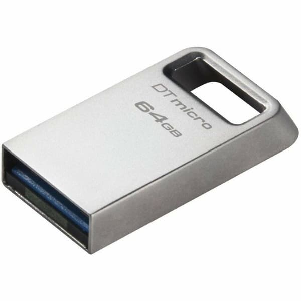 USB-tikku Kingston DataTraveler Micro 64 GB Musta Hopeinen