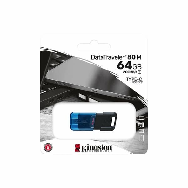 USB-minne Kingston DataTraveler 80 M 64 GB Blå