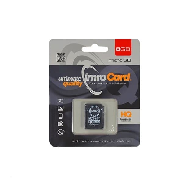 8GB microSDHC Klass-4  Minneskort  + Adapter