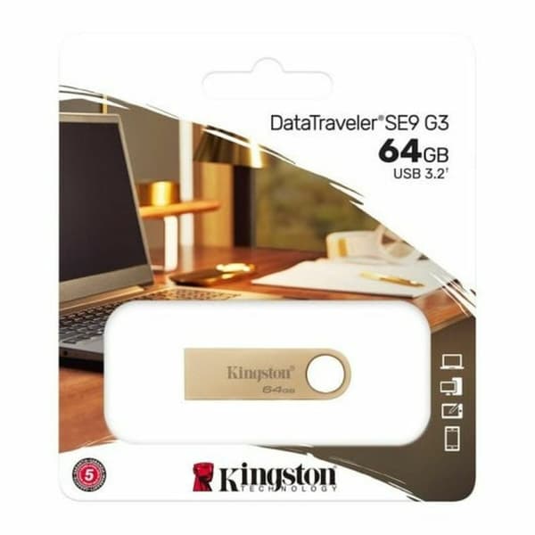 USB-minne Kingston DataTraveler SE9 G3 64 GB Gyllene