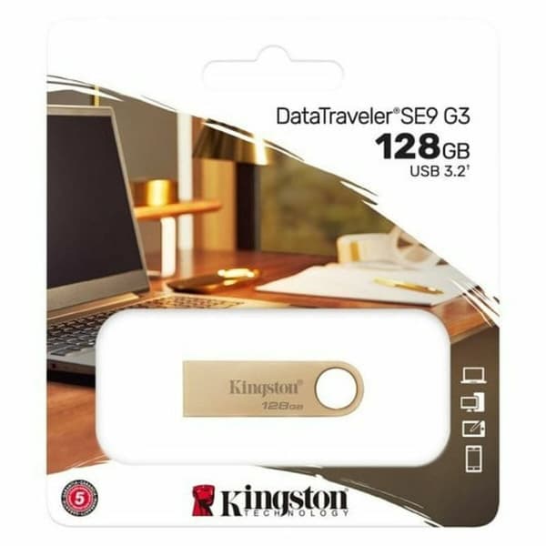 USB-minne Kingston DataTraveler SE9 G3 USB 3.2 128 GB Gyllene