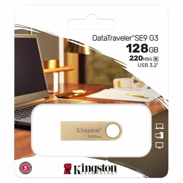 USB-tikku Kingston DataTraveler SE9 G3 USB 3.2 128 GB Kullattu