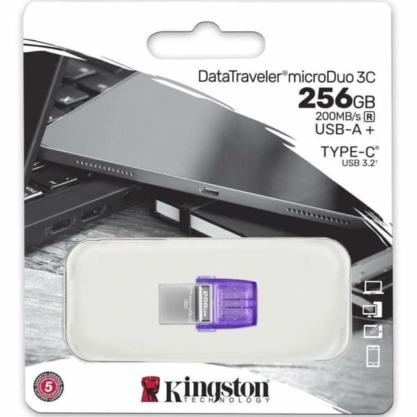 USB-minne Kingston DataTraveler microDuo 3C Violett 256 GB