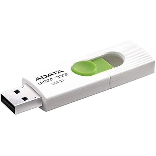 USB-nyckel - ADATA - UV320 - 32 GB - USB 3.1 - Hastighet på 5 Gbps Grön, Vit