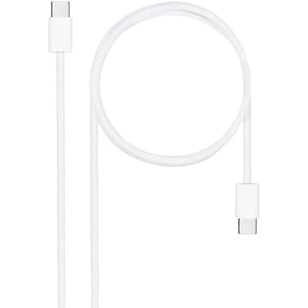 NANOCABLE 10.01.6002-CO - USB-C 2.0-kabel 60W 3A, USB-C hane till USB-C hankontakt, vit färg, 2 m