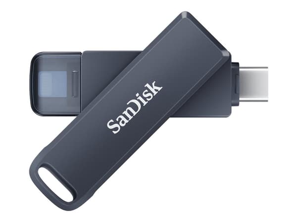 SanDisk iXpand, 256 GB, USB Type-C / Lightning, 3.2 Gen 1 (3.1 Gen 1), 90 MB/s, Swivel, Blue