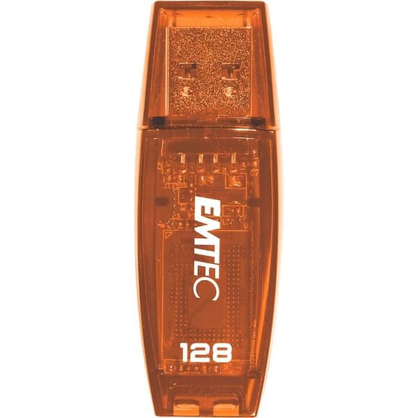 Emtec C410, 128 GB, 2.0, USB Type-A-kontakt, Cap, Orange Orange
