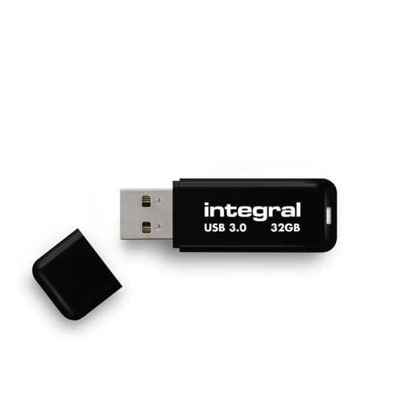 USB 3.0 Integral 32GB Black Key - Läshastighet upp till 110MB/s - Skrivhastighet upp till 20MB/s Svart