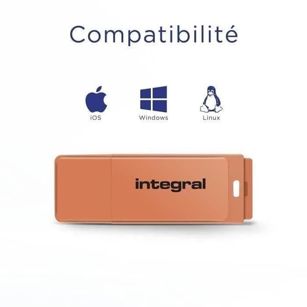 Inbyggd Neon USB-nyckel 32GB Orange
