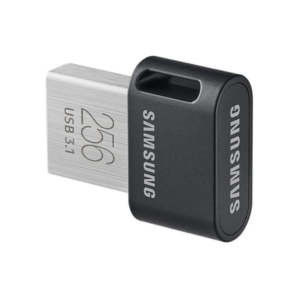 USB-minne - Samsung - FIT Plus - 256 GB - USB 3.1 Gen 1 - Svängbar - Svart, Rostfritt stål Svart, Rostfritt stål