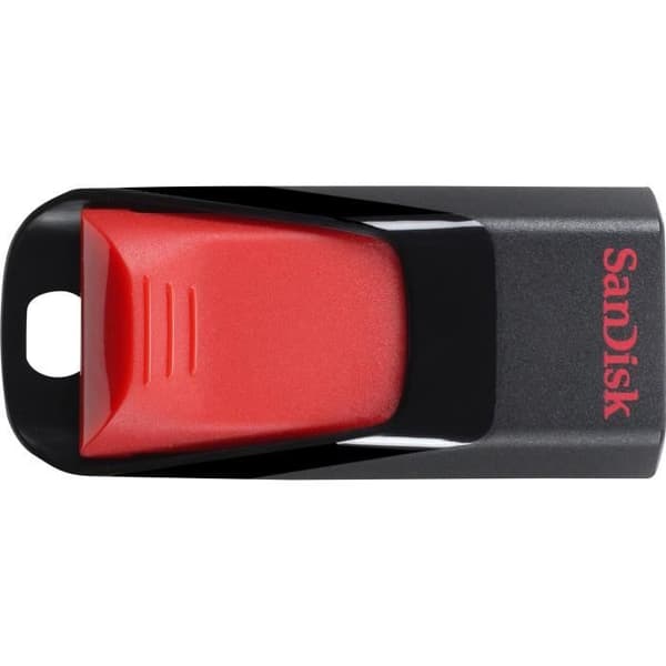 USB-minne - SANDISK - Cruzer Edge - 64Go - USB 2.0 - Grå Svart, Röd