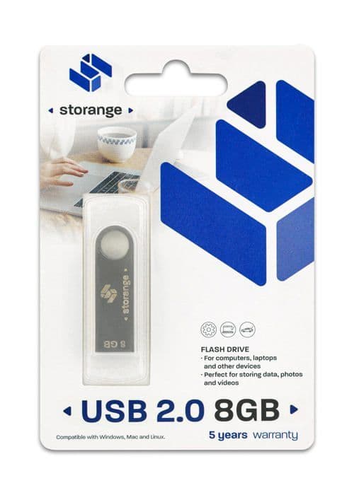USB-minne - PS08GBSIL - USB-minne 8 GB 2.0 Slim Silver