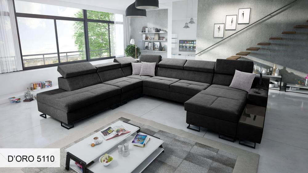 ALICANTE X U-BÄDDSOFFA 361X300X185 HÖGER MÖRKGRÅ