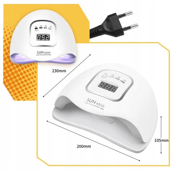 UV LED NEGLELAMPE HYBRID GELER STÆRK 80W TIL HYBRID SUN MAX X5 LCD