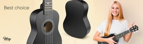 UKEY Ukulele set Soprano 21" Svart