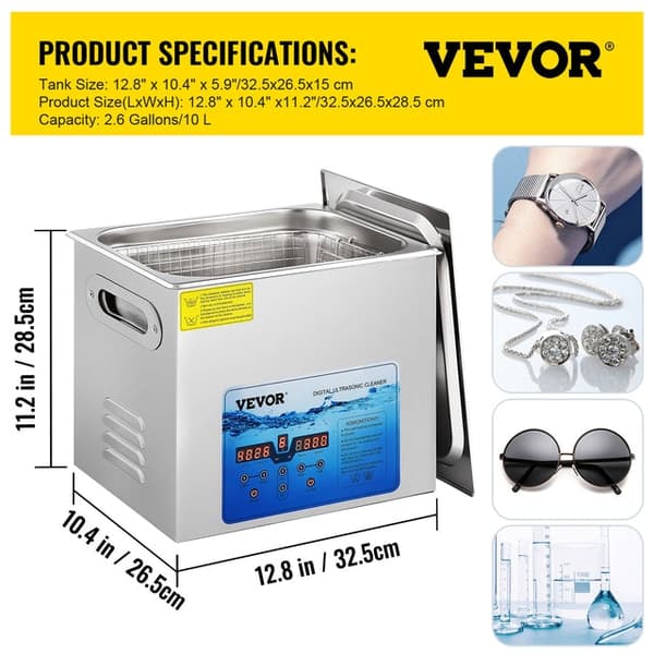 Ultralydsrenser 3L-15L - Justerbar frekvens, tid & temperaturkontrol