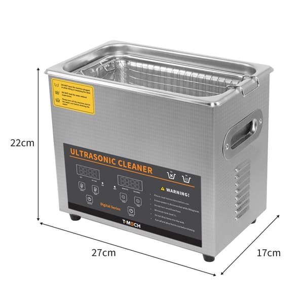 Digital Ultrasonic Cleaner Professional Commercial Stainless Steel Ultra Sonic Bath Cleaning Machine 1-30 Min Timer 0-80°C 240V 40kHz Jewelry Metal