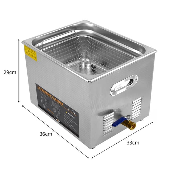 Digital Ultrasonic Cleaner Professional Commercial Stainless Steel Ultra Sonic Bath Cleaning Machine 1-30 Min Timer 0-80°C 240V 40kHz Jewelry Metal