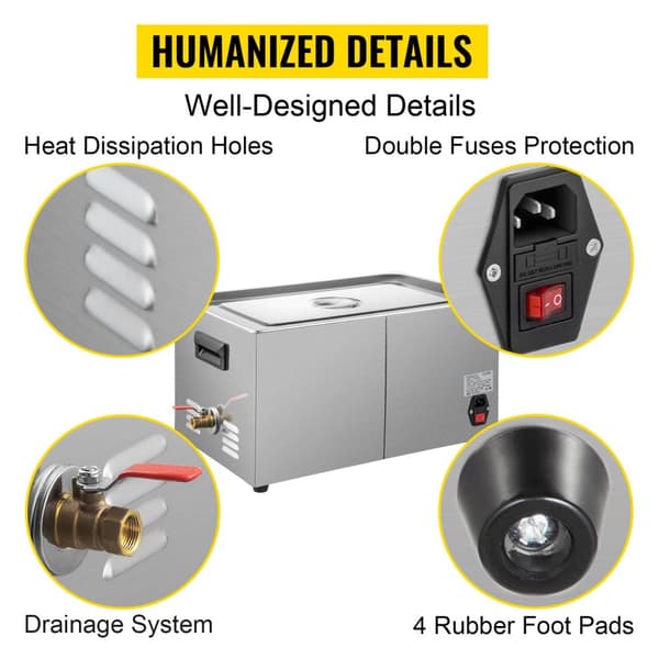 10L 240W 40kHz kommersiell digital ultraljudsrengörare, djuprengöring, justerbar tid/temperatur, humaniserad design, bred applikation