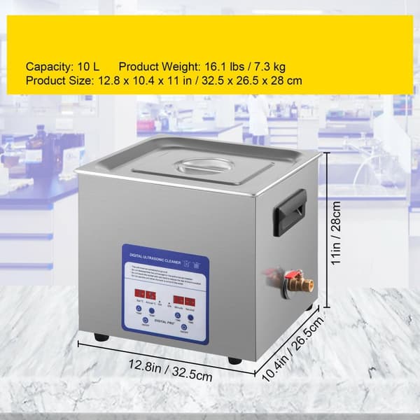 10L 240W 40kHz kommersiell digital ultraljudsrengörare, djuprengöring, justerbar tid/temperatur, humaniserad design, bred applikation