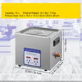 Miniatyrbild 8 av 8: 10L 240W 40kHz kommersiell digital ultraljudsrengörare, djuprengöring, justerbar tid/temperatur, humaniserad design, bred applikation