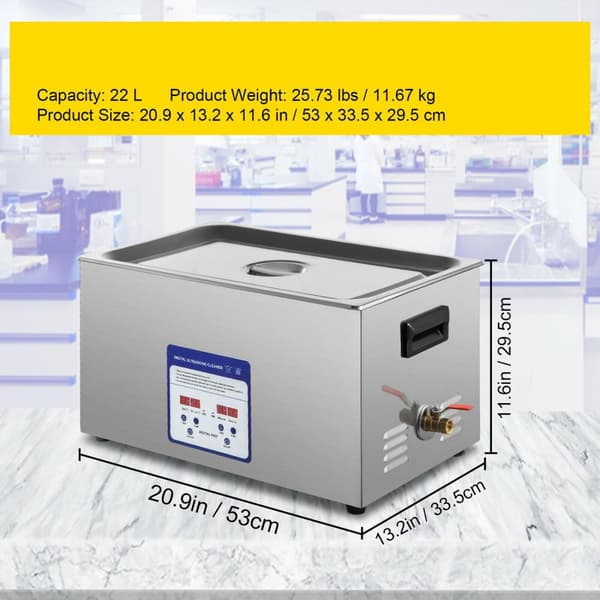22L 480W 40kHz kommersiell digital ultraljudsrengörare, djuprengöring, justerbar tid/temperatur, humaniserad design, bred applikation