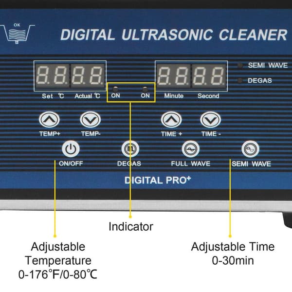 28/40KHz dubbelfrekvens ultraljudsrengörare med 22L tank, justerbar uppvärmning/arbetstid, 3 rengöringslägen, genomtänkt design