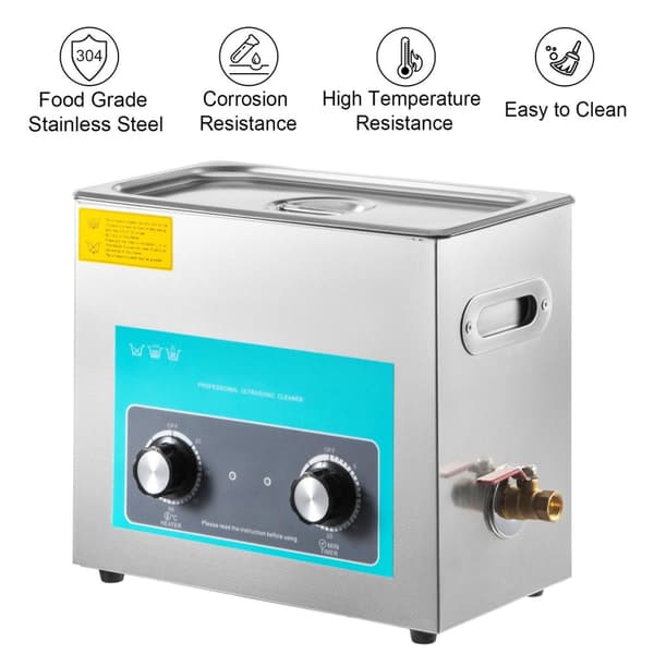 6L 180W ultraljudsrengörare för vinylskivor, 4 vinylskivor samtidigt, 40kHz djuprengöring, justerbar tid/temperatur, bred applikation