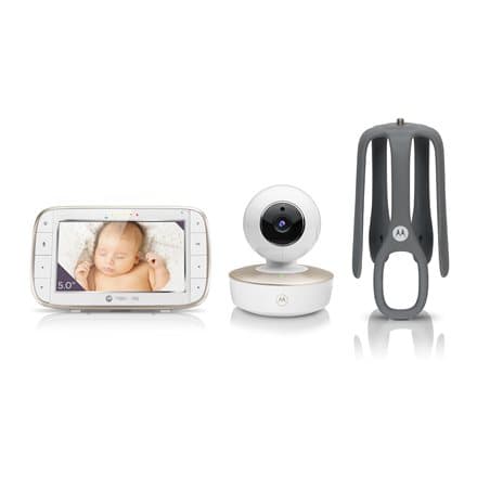 Motorola VM855 CONNECT 5.0” Portable Wi-Fi Video Baby Monitorwith Flexible Crib Mount, White/Gold Motorola | L | 5" TFT color display with 480 x 272 r Valkoinen