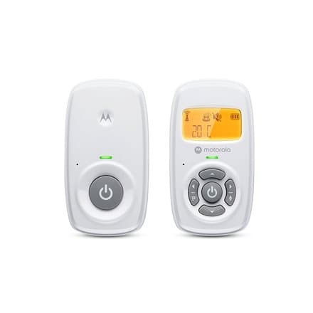 Motorola | Audio Baby Monitor | AM24 | 1.5” LCD black and white display with orange backlight; 1.5” LCD black and white display with orange backlight; Hvid