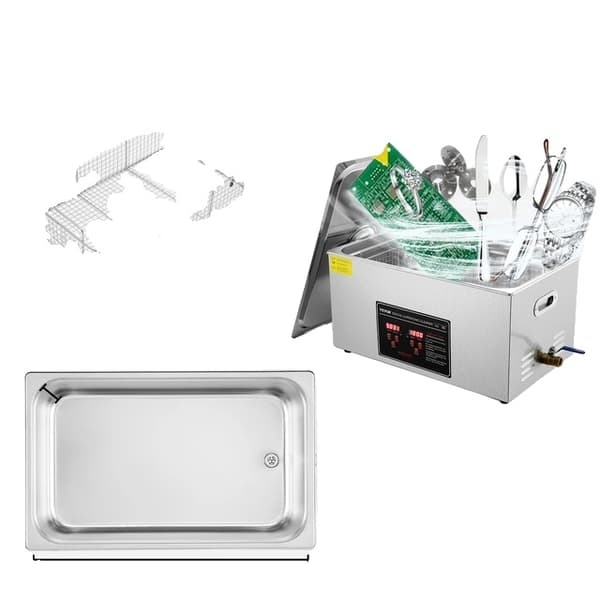 Ultrasonic-korujenpuhdistaja, digitaalinen ajastin, ruostumaton teräskone, 6L