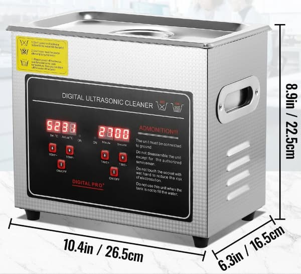 33-40kHz 3L bärbar ultraljudsrengöringsmaskin med digital kontrollpanel, justerbar tid och temperatur, säker att använda