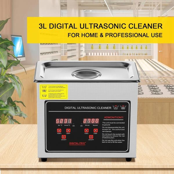 33-40kHz 3L bärbar ultraljudsrengöringsmaskin med digital kontrollpanel, justerbar tid och temperatur, säker att använda