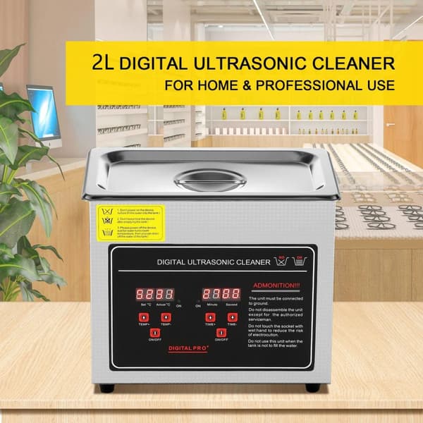 33-40kHz 2L bärbar ultraljudsrengöringsmaskin med digital kontrollpanel, justerbar tid och temperatur, säker att använda