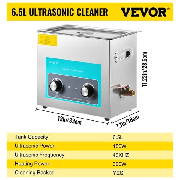 Ultrasonic-puhdistin, kannettava muotoilu, kotitalouskone, 6,5 L