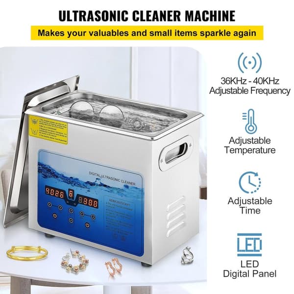 3L 36KHz~40KHz ultraljudsrengörare, justerbar frekvens, tid och temperatur, smidig och säker drift