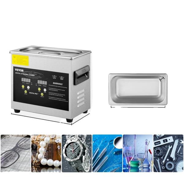 Ultralydsrenser, Justerbar Temperatur, 40KHZ Frekvens,10 liter 3L