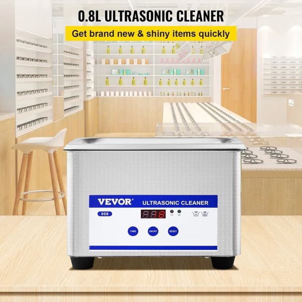 Ultrasonic-puhdistin, 0,8 litran säiliötilavuus, 40KHZ taajuus