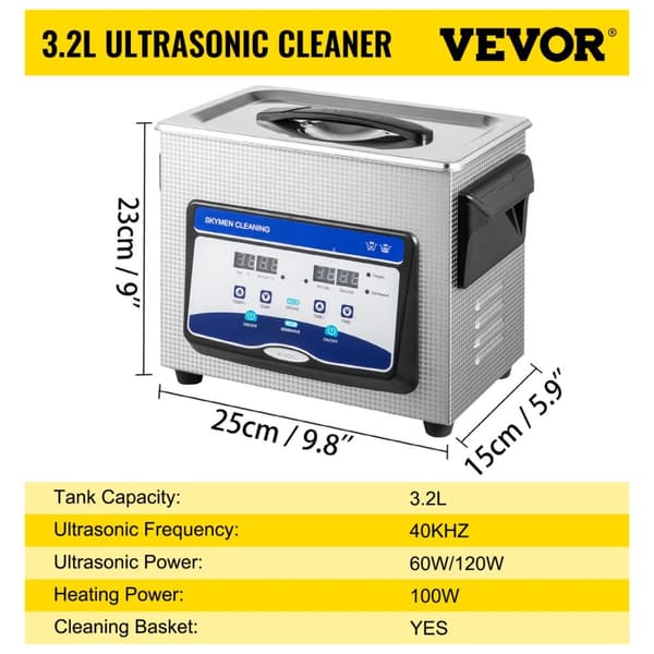 Ultralydsrenser, Degasseringsfunktion, Bærbar,30 L